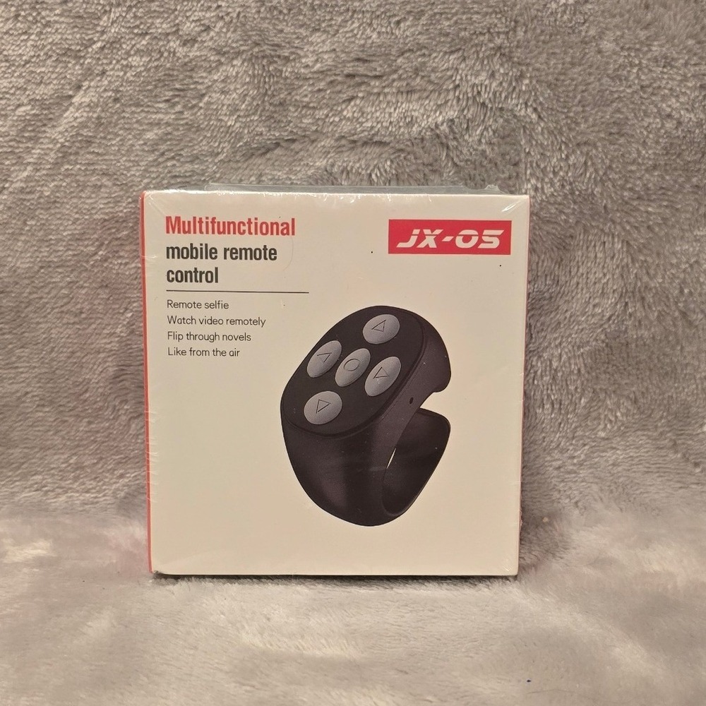 JX-05 Multifunctional Mobile Remote Control Ring Bluetooth TikTok Page Turner BK